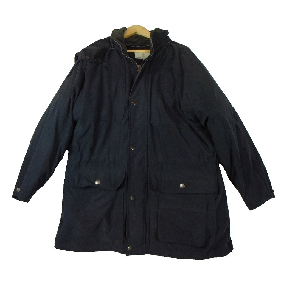 London Fog Jacket Winter Coat‎ Men's Size Large Removable Liner and Hood Heavy